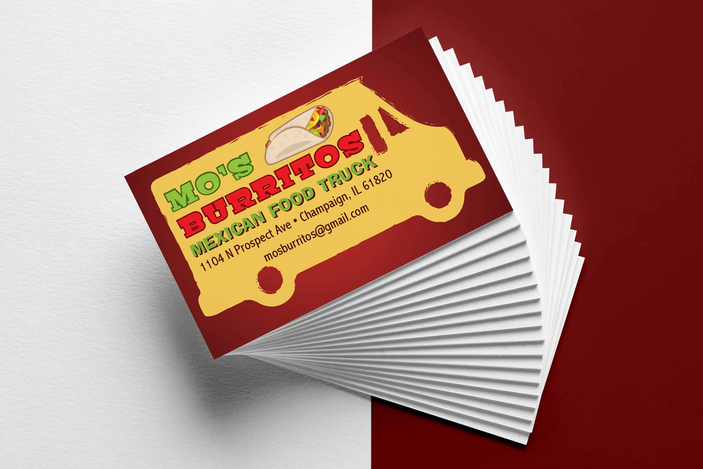 mo's burritos business cards